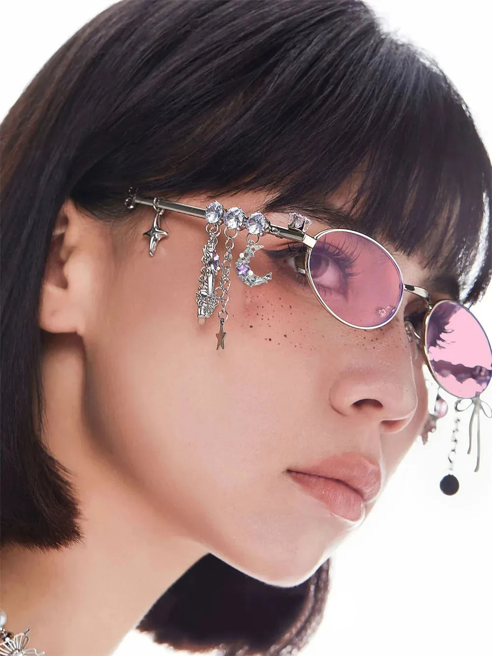 Rhinestone Oval Glasses