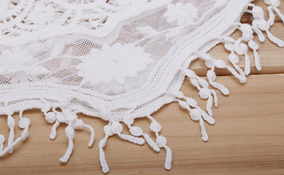 MESH HOLLOW CROCHET LACE KNIT SHAWL CAPE SHAWL TANK TOP VEST