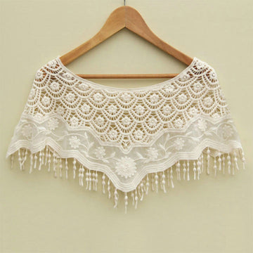 MESH HOLLOW CROCHET LACE KNIT SHAWL CAPE SHAWL TANK TOP VEST