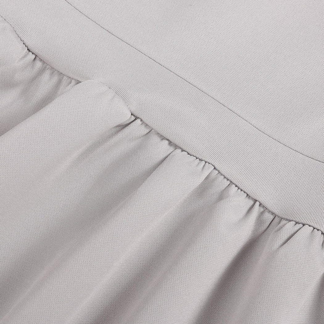 3/4 SLEEVES PLEATED A-LINE SHORT SKATER DRESS