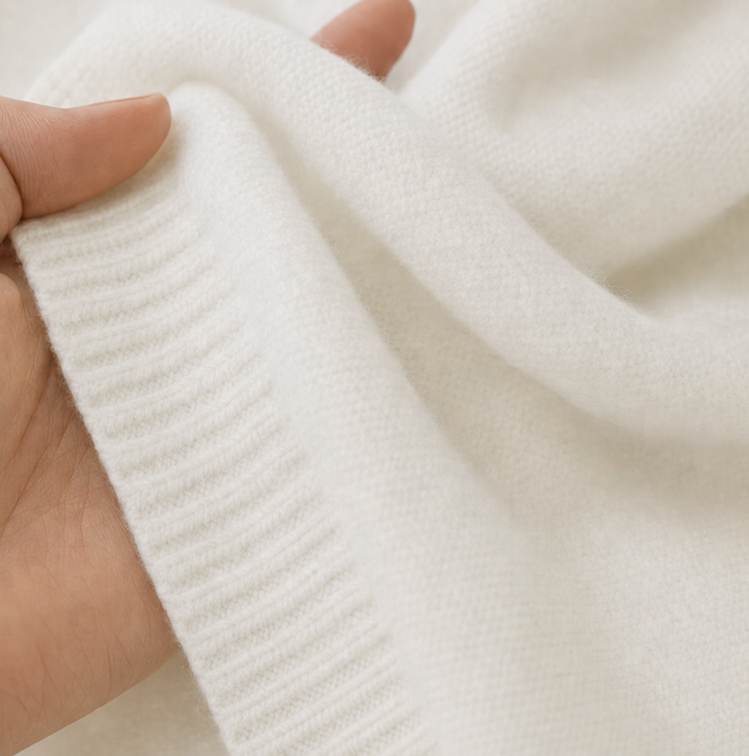 Draped Shawl-Collar V-Neck Sweater