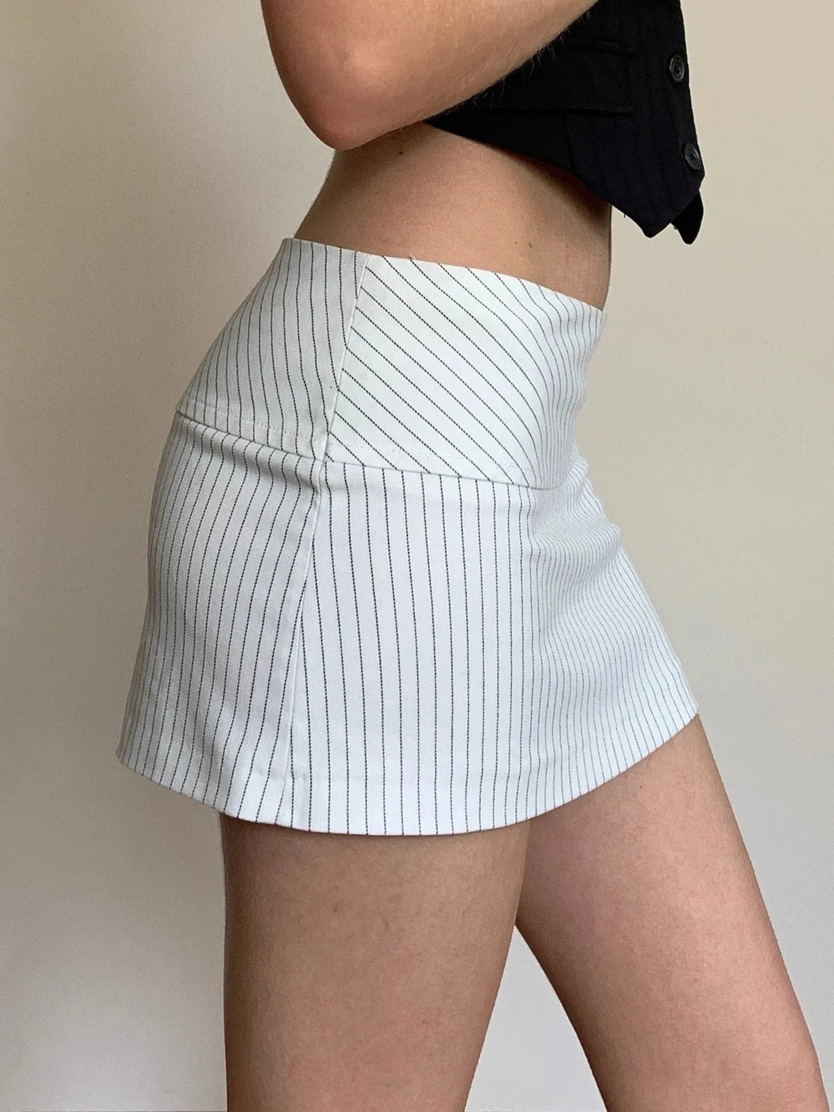 Striped Office Mini Skirt