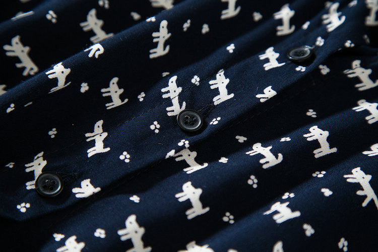 FLORAL A-LINE PRINT LAPEL COLLAR SUNDRESS WITH BELT DRESS