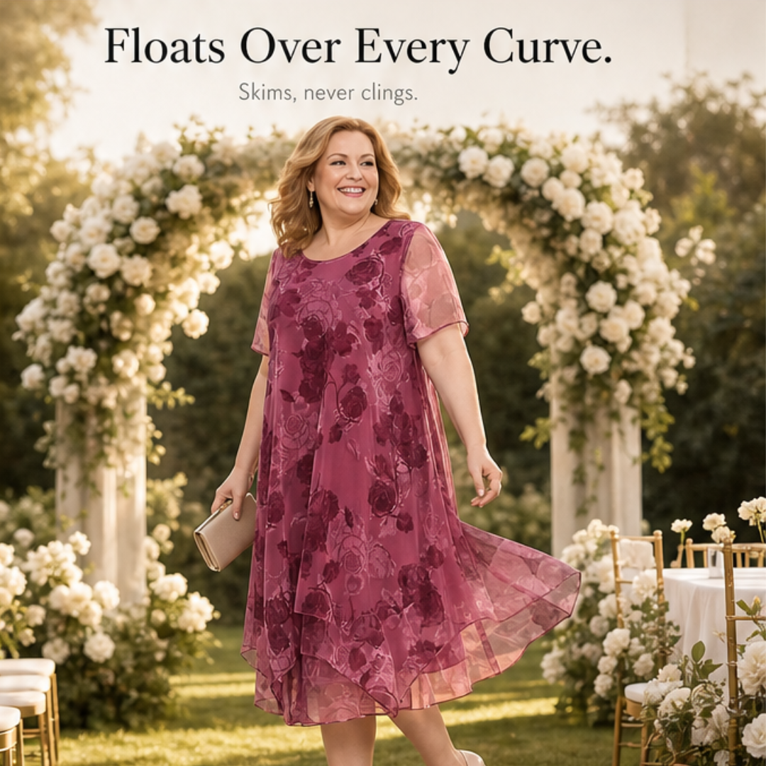Women's Layered Chiffon Floral Dress
