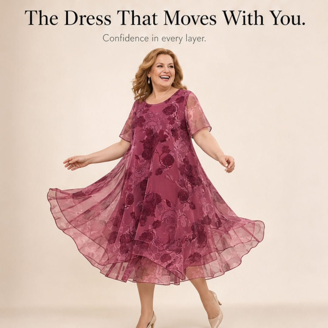 Women's Layered Chiffon Floral Dress