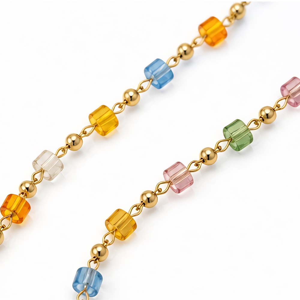 Rainbow Cross Pendant Necklace