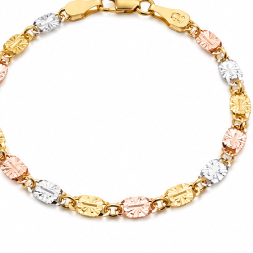 Tone Interlocking Link Bracelet