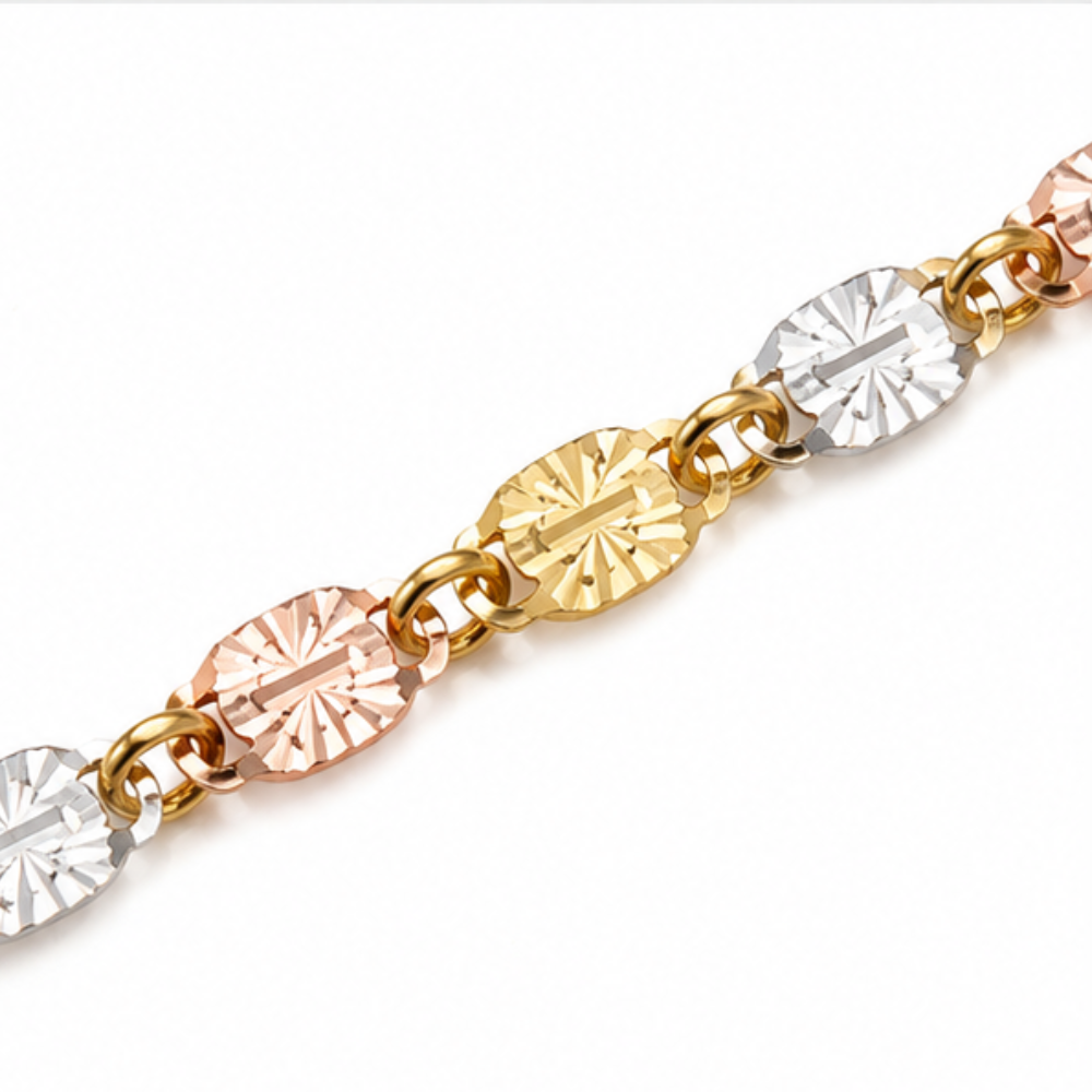Tone Interlocking Link Bracelet