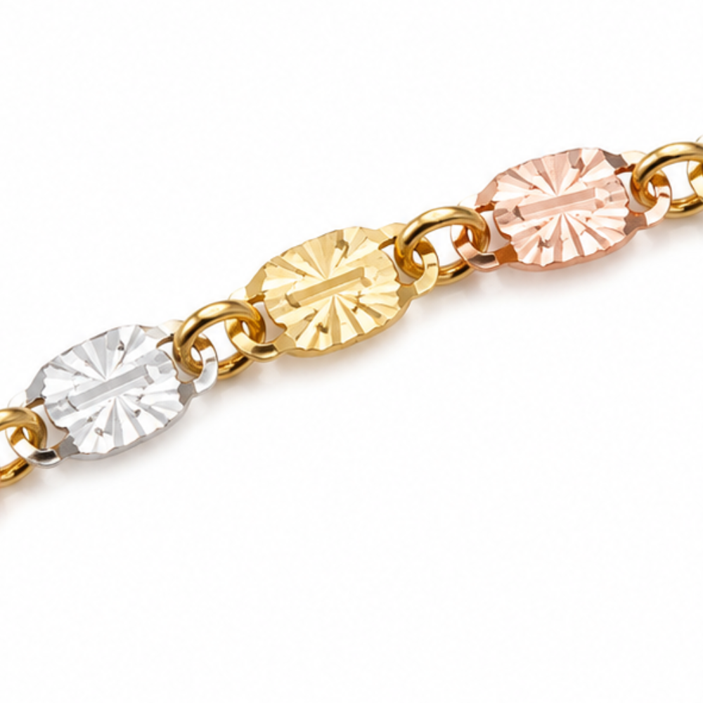 Tone Interlocking Link Bracelet