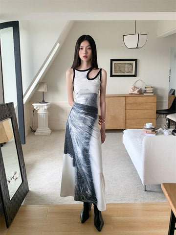 Y2K Abstract Maxi Dress