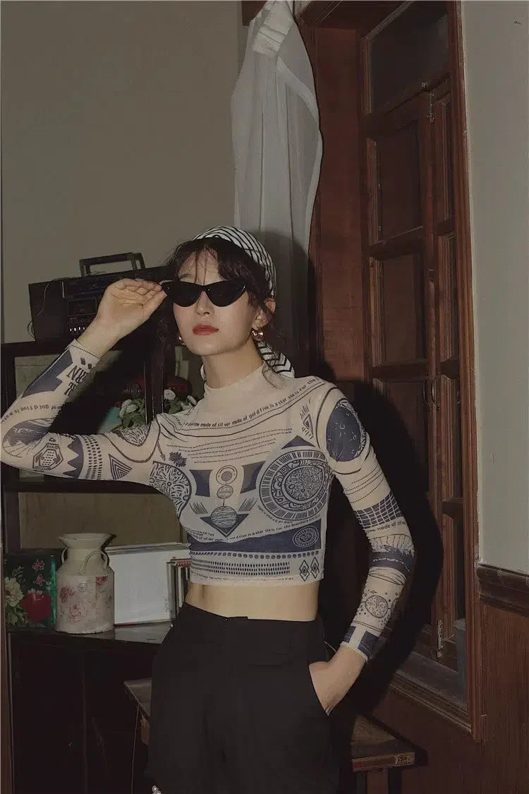 Y2K Ancient Egyptian Crop Top