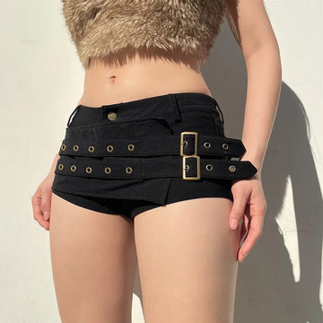 Y2K Baddie Buckle Shorts