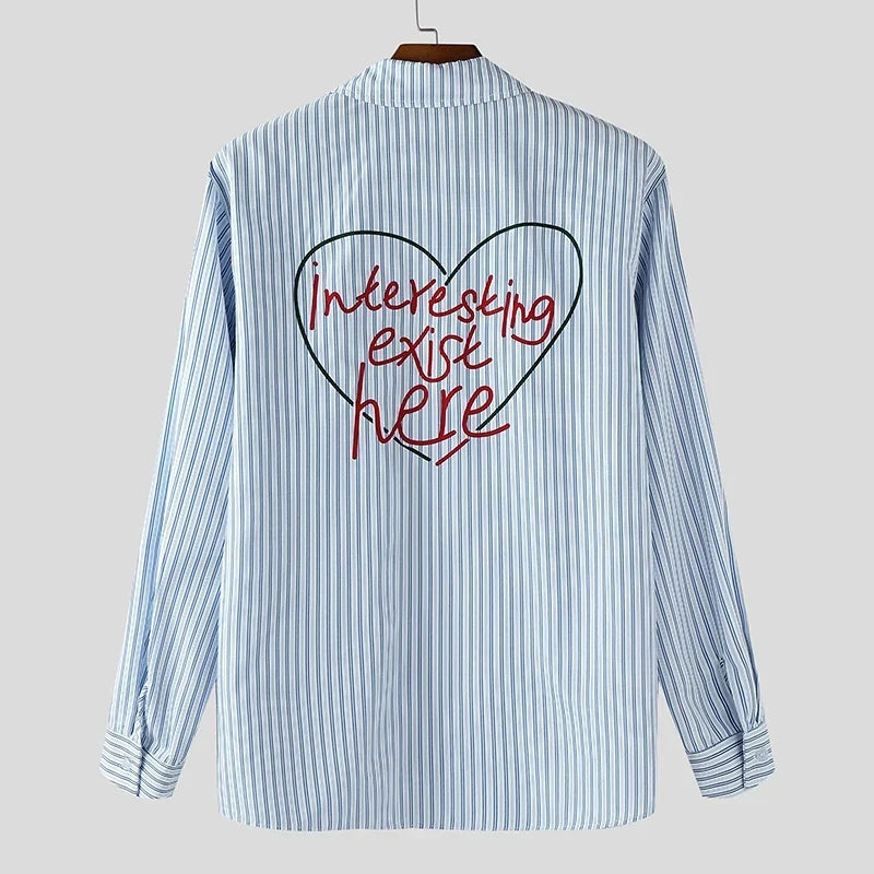 Y2K Blue Striped Shirt