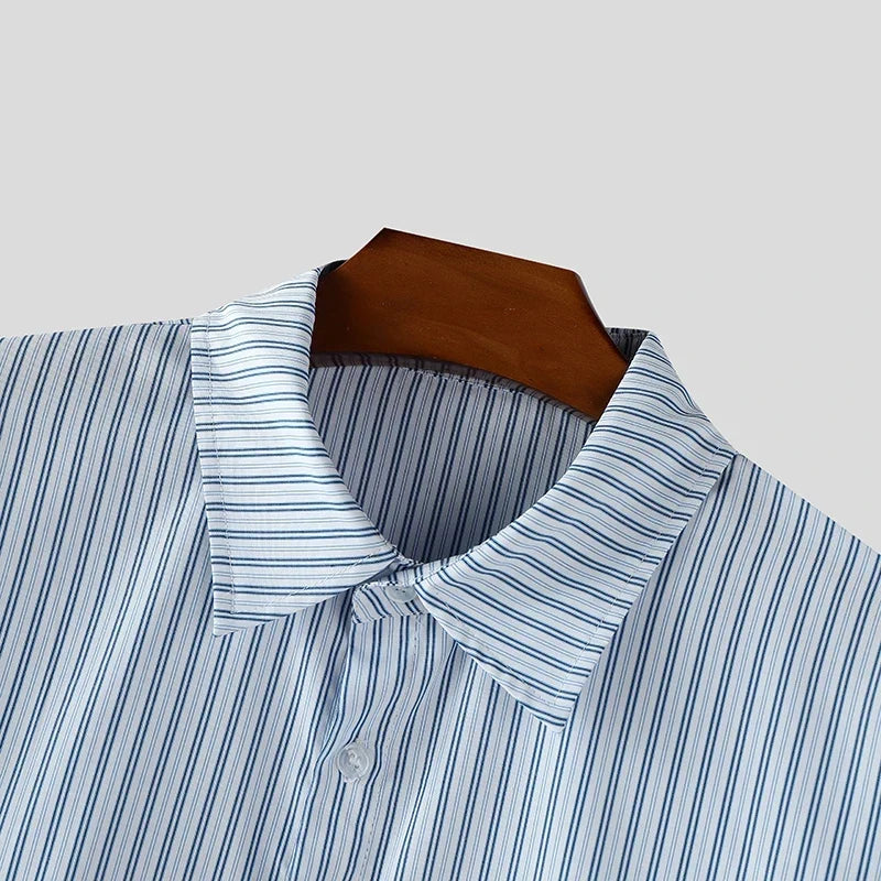 Y2K Blue Striped Shirt