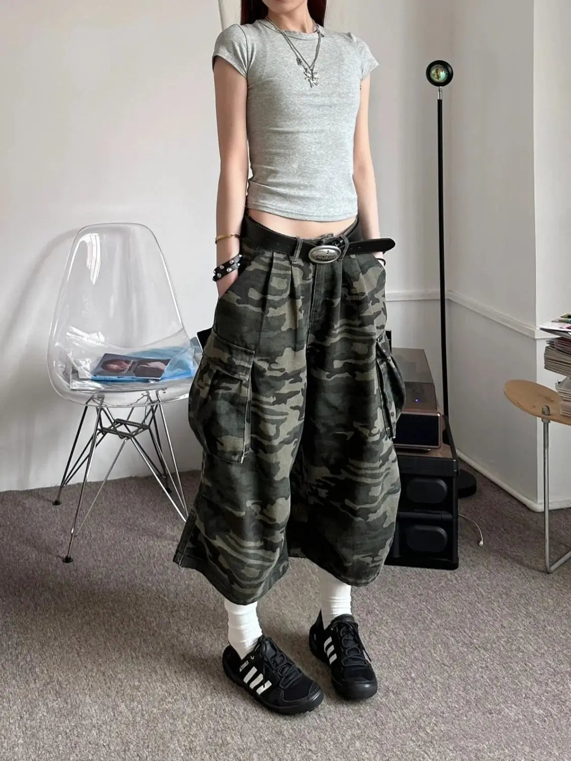 Y2K Camo Cargo Jorts