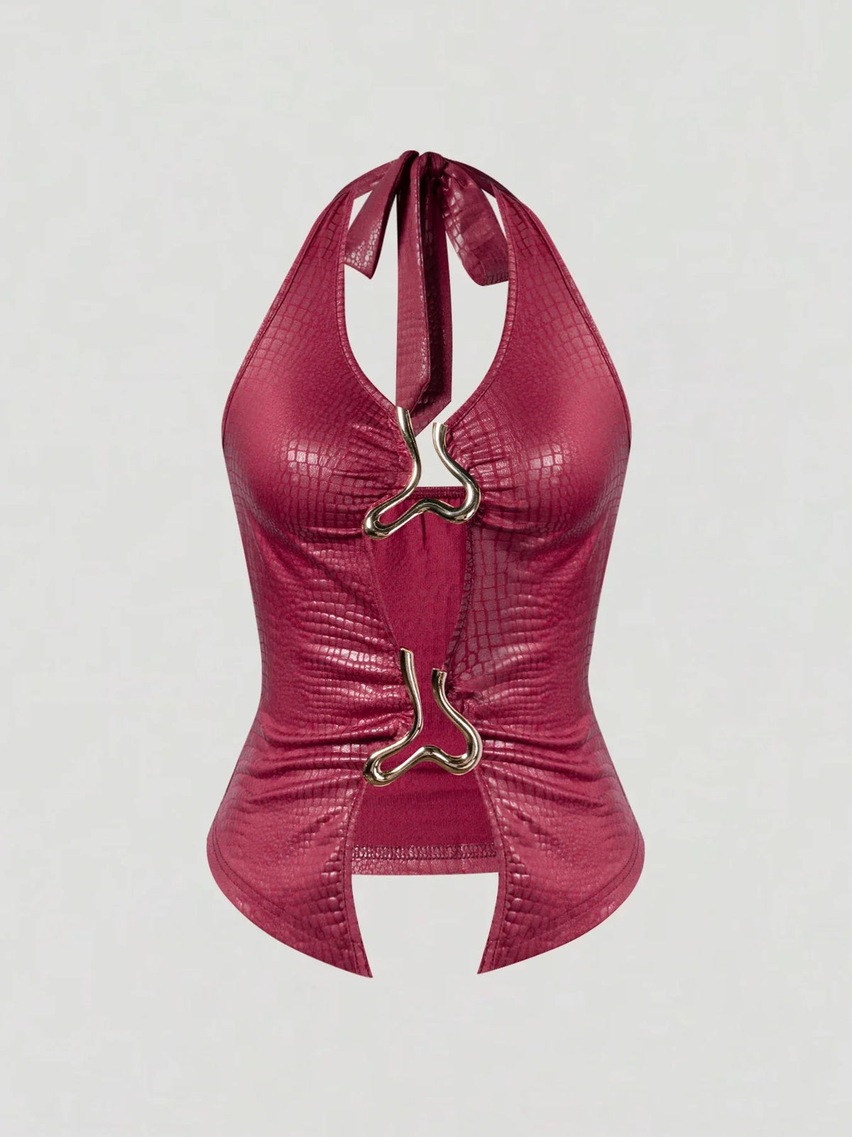 Y2K Crocodile Halter Top