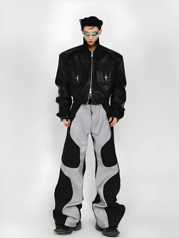 Y2K Cyber Patchwork Wide Leg Pants