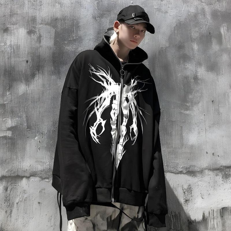 Y2K Cyber Zip-Up Hoodie