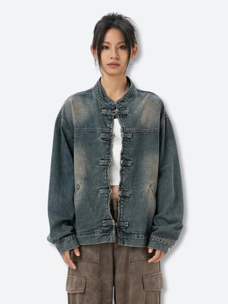Y2K Distressed Denim Jacket