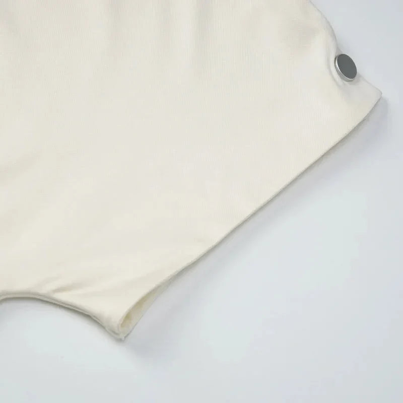 Y2K Draped Button Top