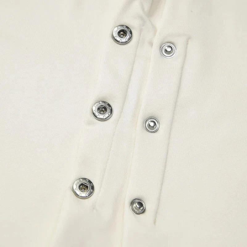 Y2K Draped Button Top