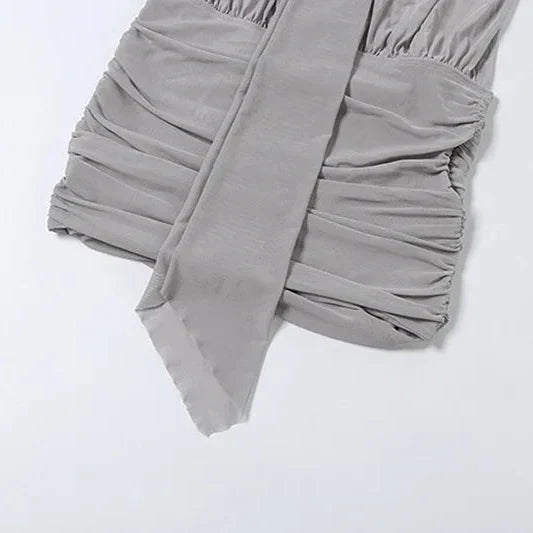 Y2K Draped Strapless Mini Dress