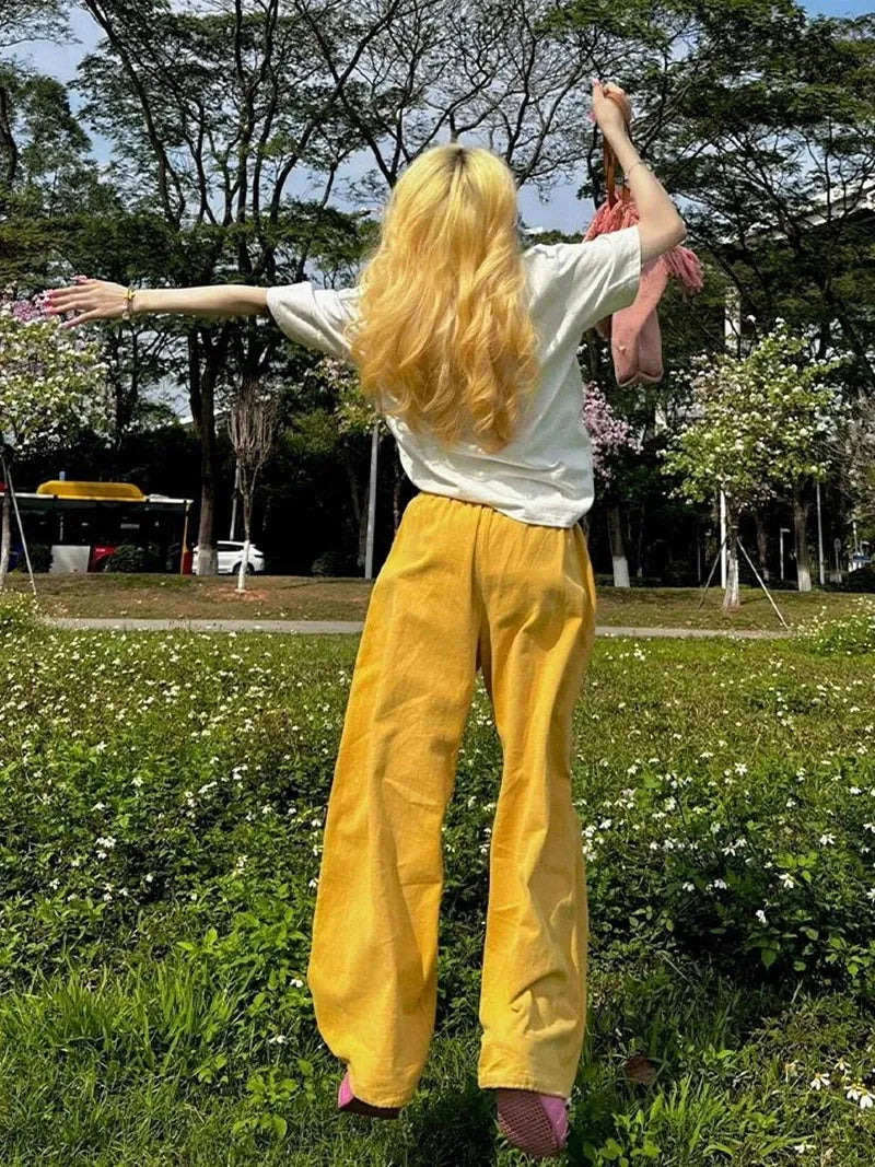 Y2K Embroidered Wide Leg Pants