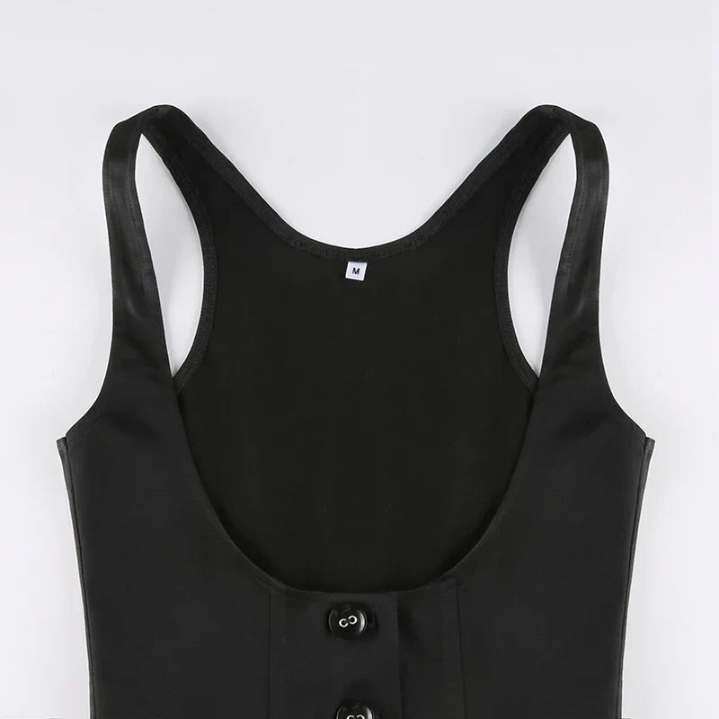 Y2K Fitted Button Up Vest