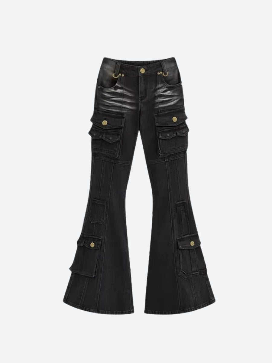 Y2K Flared Cargo Jeans