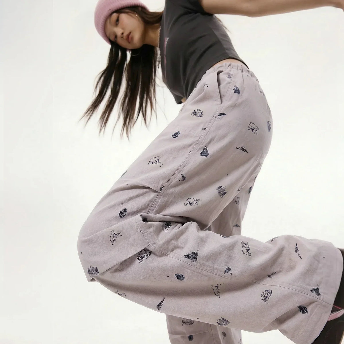 Y2K Graphic Drawstring Pants
