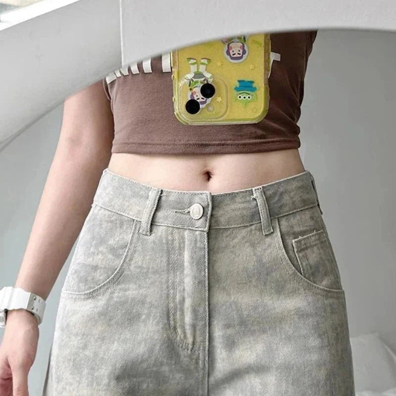 Y2K Gray Washed Pants