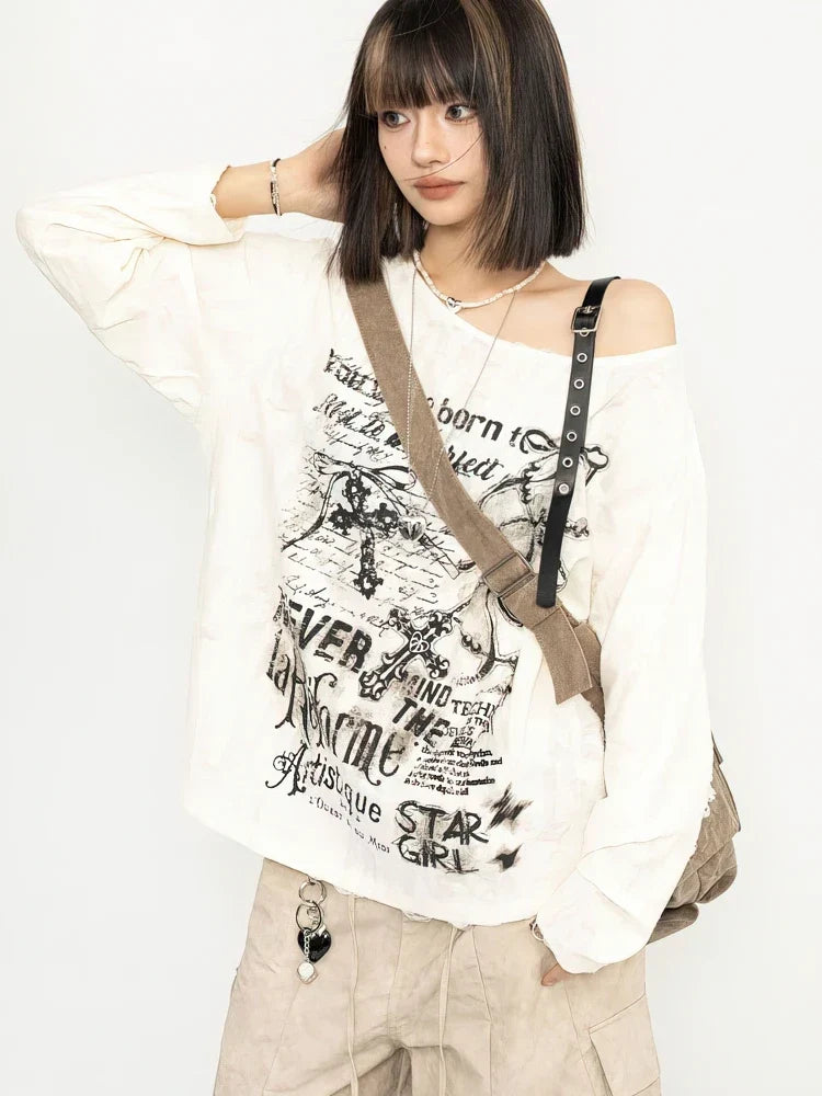 Y2K Grunge Distressed Top
