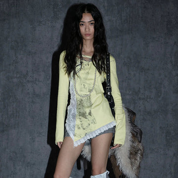 Y2K Grunge Patchwork Tee