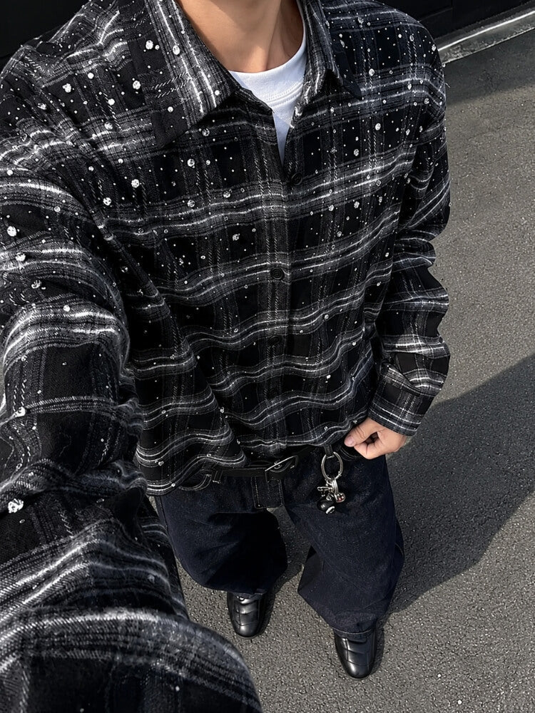 Y2K Grunge Rhinestone Shirt