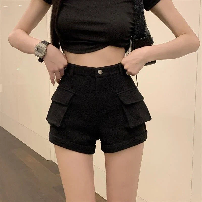 Y2K High Waist Cargo Shorts