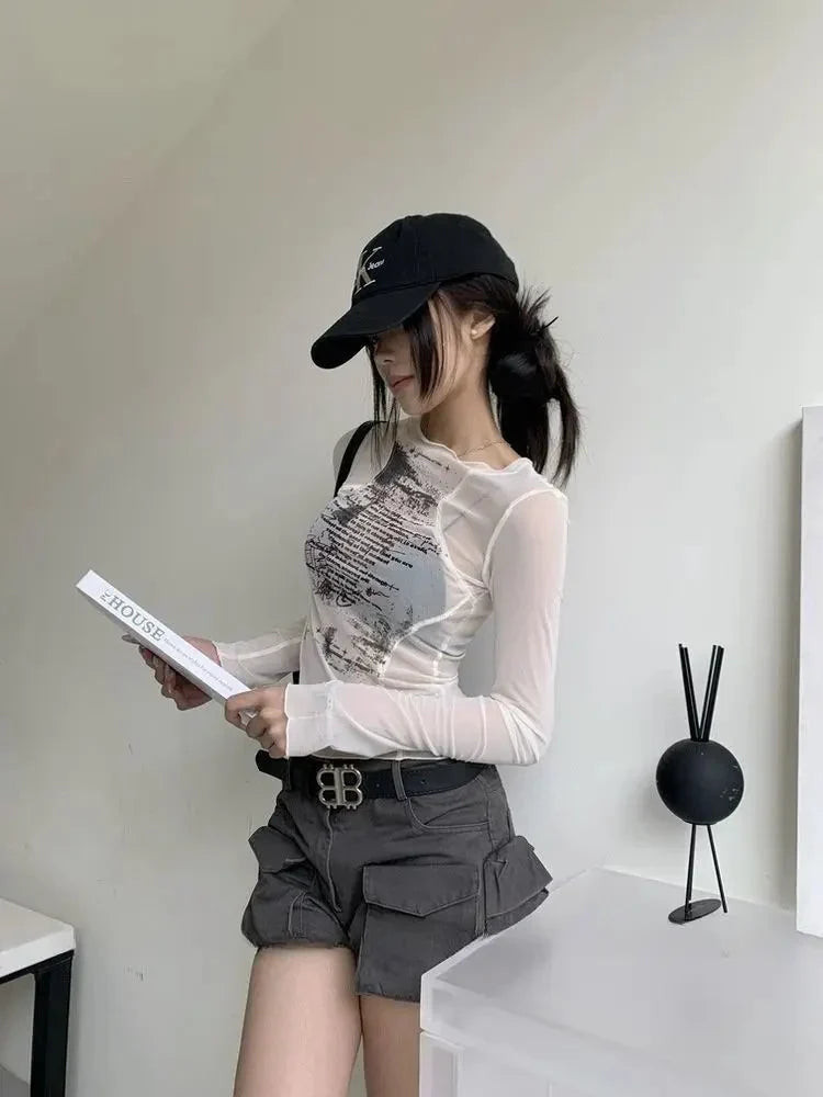 Y2K Mesh Top
