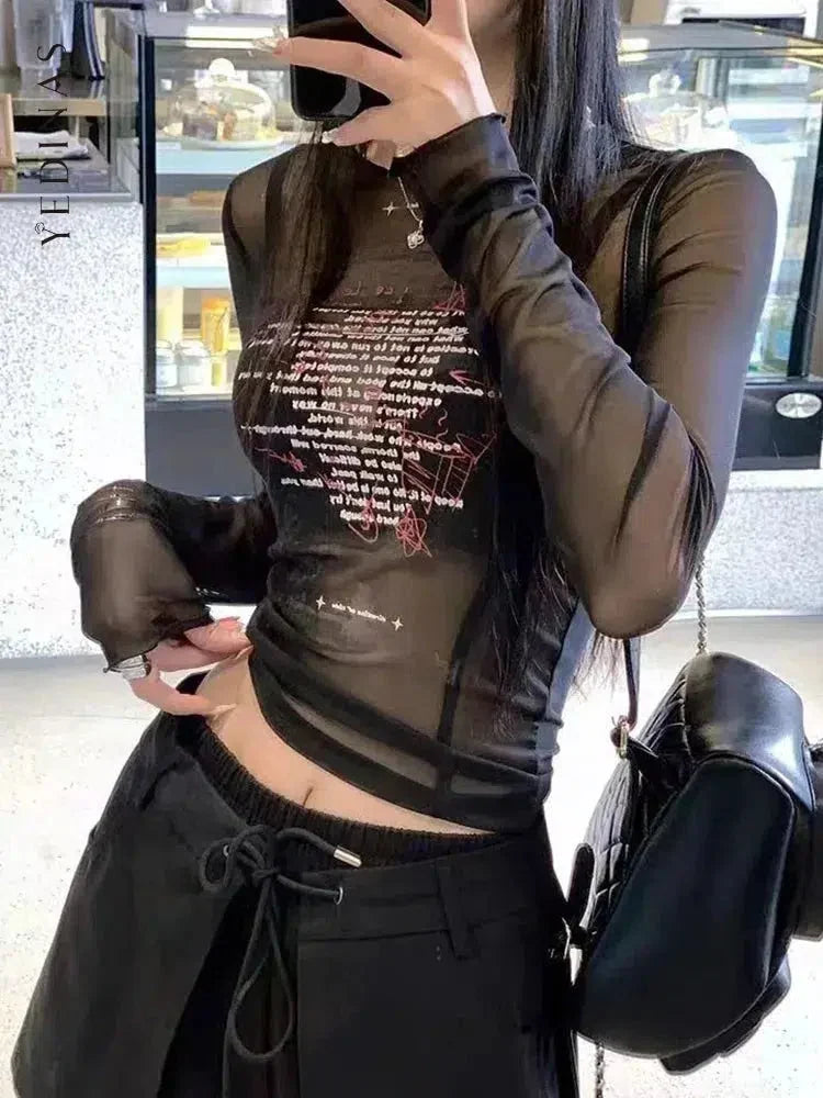 Y2K Mesh Top