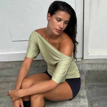 Y2K One Shoulder Ruched Top