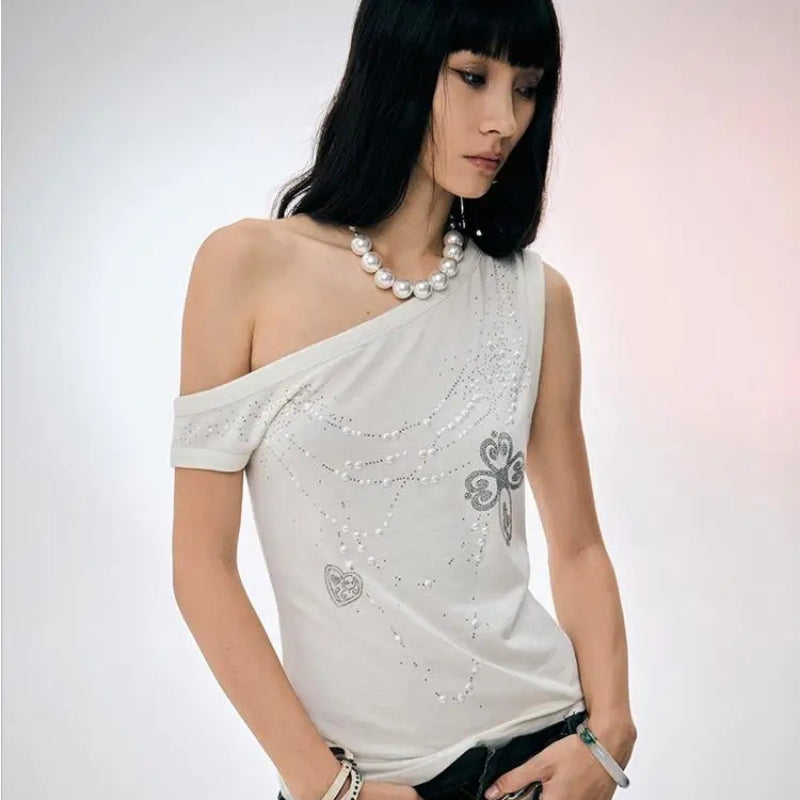 Y2K One Shoulder Top