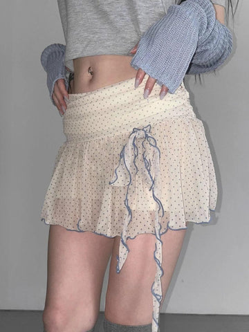Y2K Polka Dot Mini Skirt
