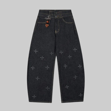 Y2K Rhinestone Detail Jeans