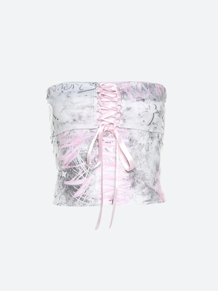 Y2K Ribbon Tube Top