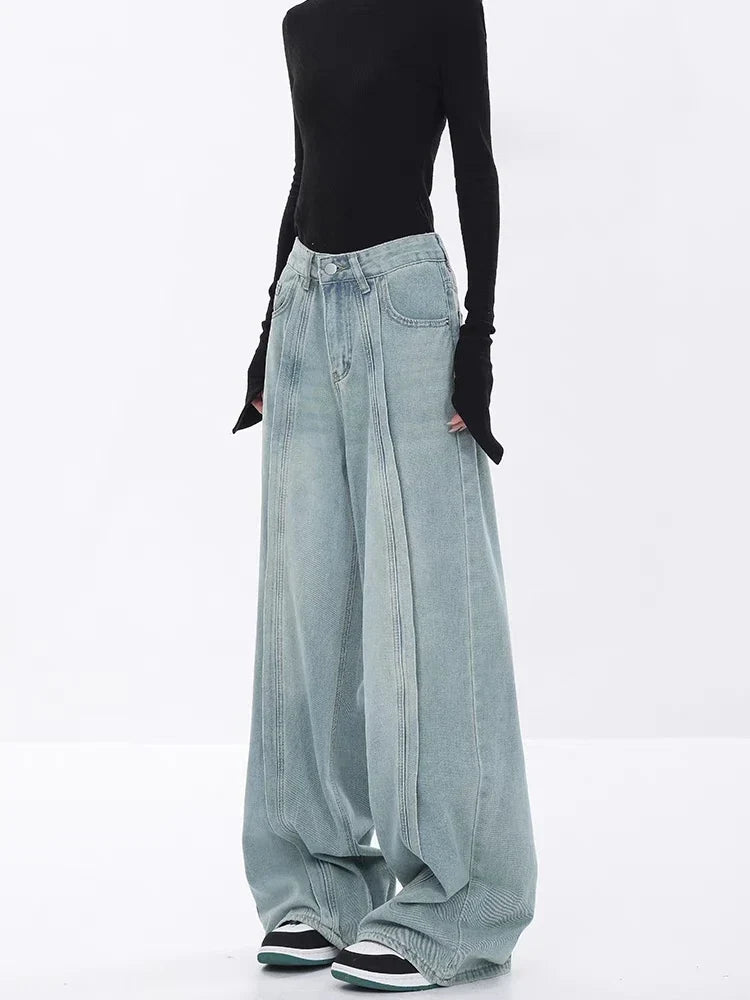 Y2K Seam Line Wide Leg Jeans