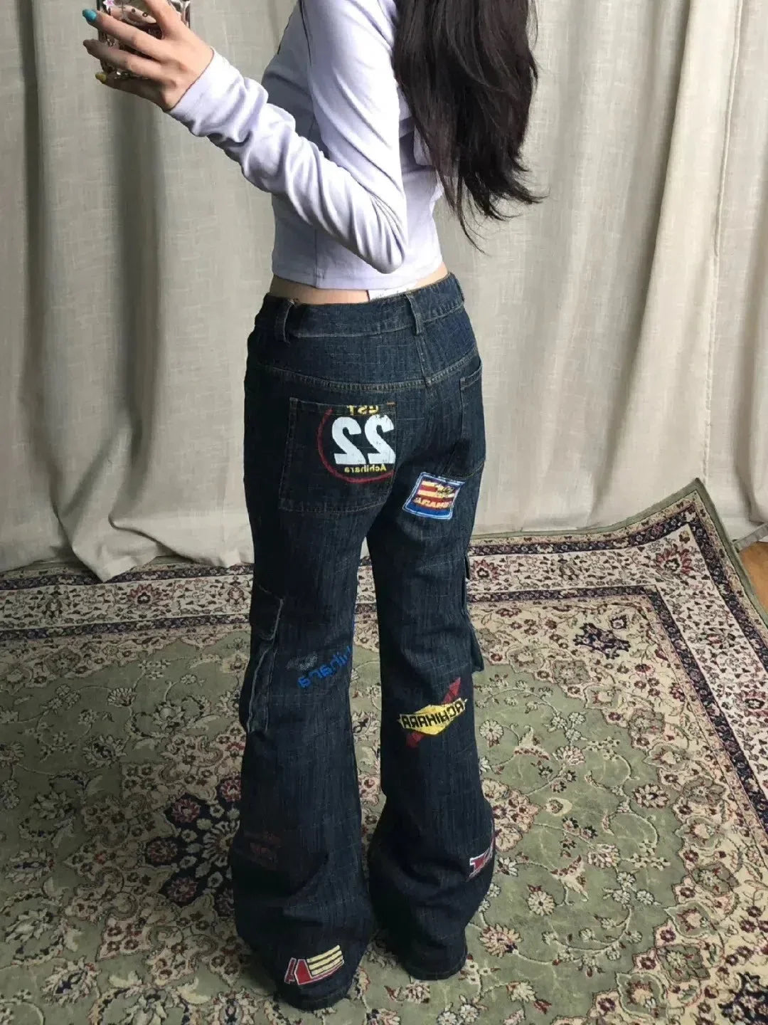 Y2K Sticker Cargo Jeans