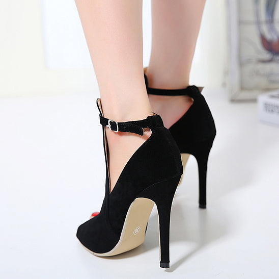PEEP TOE CUT OUT SUPER STILETTO HIGH HEELS SANDALS
