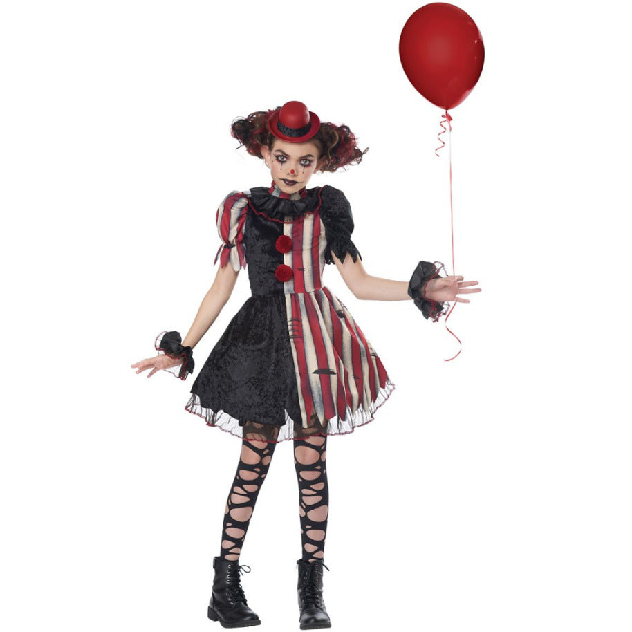 Children's Halloween Clown Costume Dress For Party