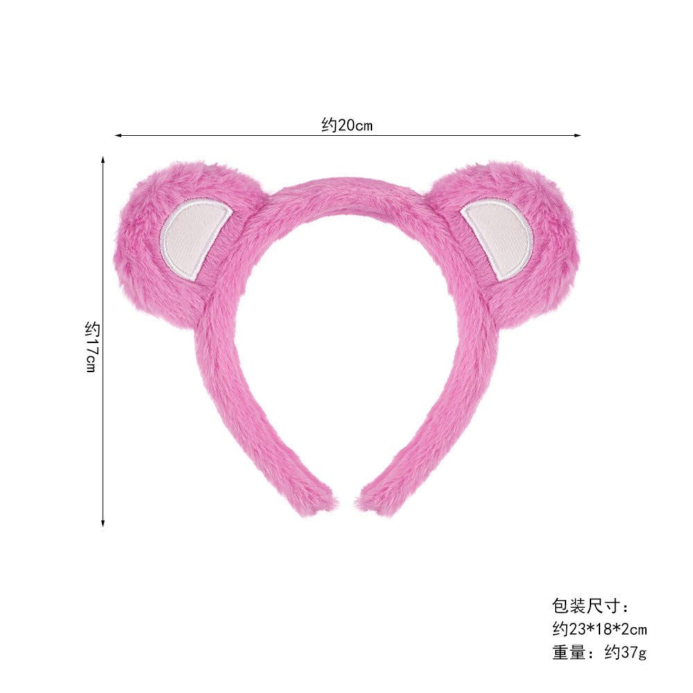 5pcs/Set Halloween Animal Headband Bear Ears Strawberry Bear Plush Nose Set