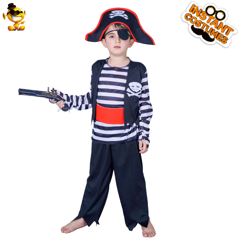 Boys Pirate Costume Halloween Cosplay Performance Outfit