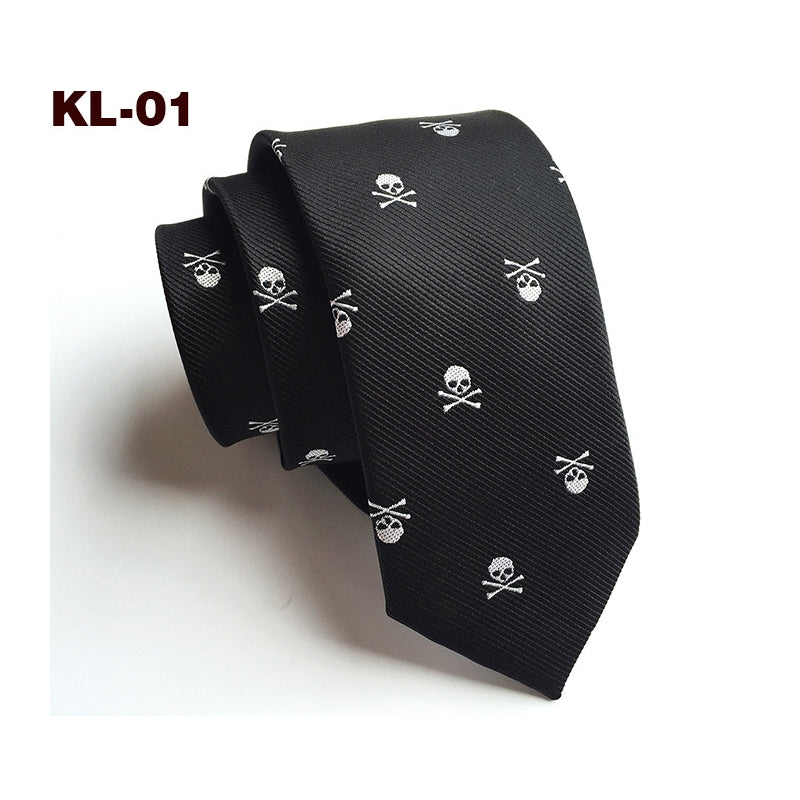6Cm Narrow Skull Halloween Tie