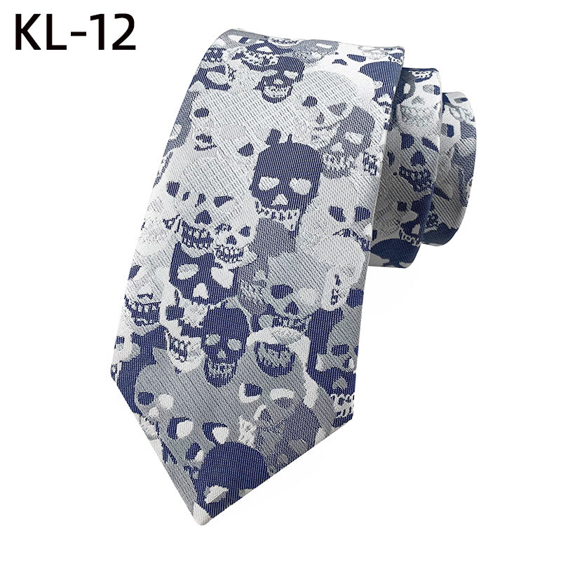 6Cm Narrow Skull Halloween Tie